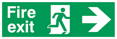 Green fire safety sign